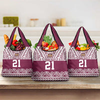 Queensland Maori Nga Hau E Wha Custom Grocery Bag Polynesian Maori Tribal Pattern