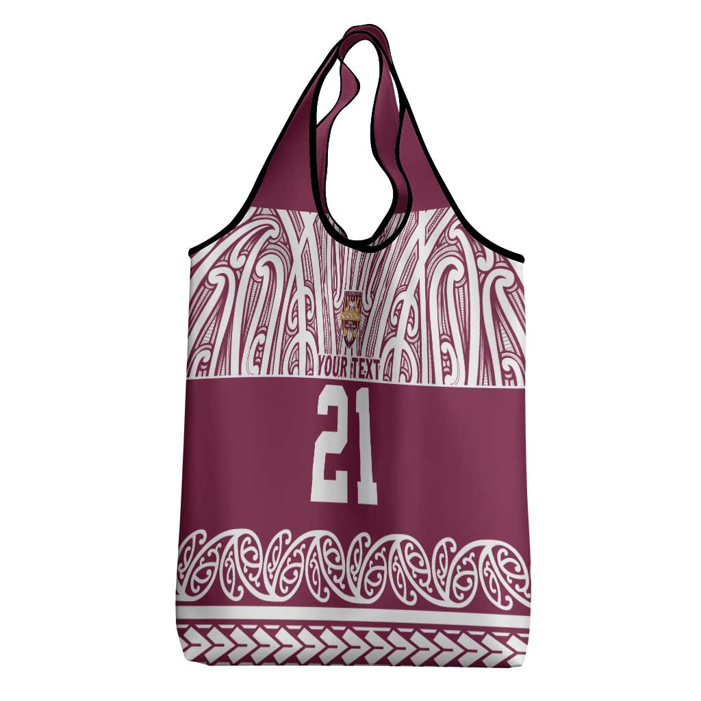 Queensland Maori Nga Hau E Wha Custom Grocery Bag Polynesian Maori Tribal Pattern