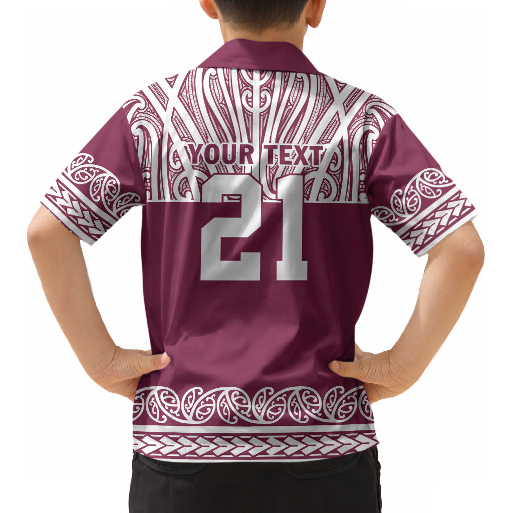 Queensland Maori Nga Hau E Wha Custom Kid Hawaiian Shirt Polynesian Maori Tribal Pattern LT9