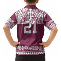 Queensland Maori Nga Hau E Wha Custom Kid Hawaiian Shirt Polynesian Maori Tribal Pattern LT9