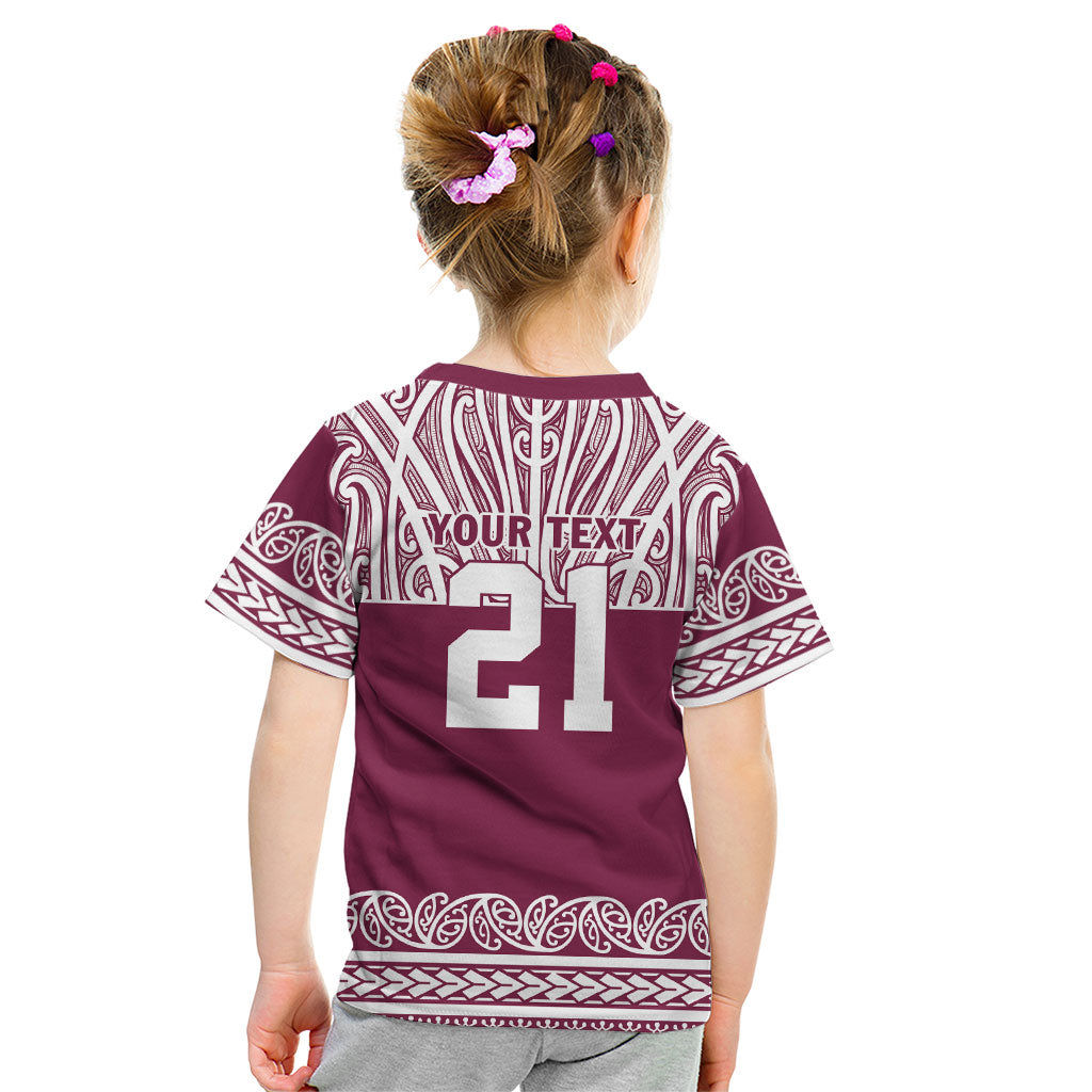 Queensland Maori Nga Hau E Wha Custom Kid T Shirt Polynesian Maori Tribal Pattern LT9 - Polynesian Pride