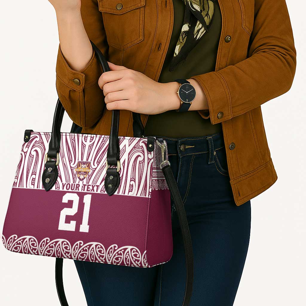 Queensland Maori Nga Hau E Wha Custom Leather Bag Polynesian Maori Tribal Pattern - Polynesian Pride