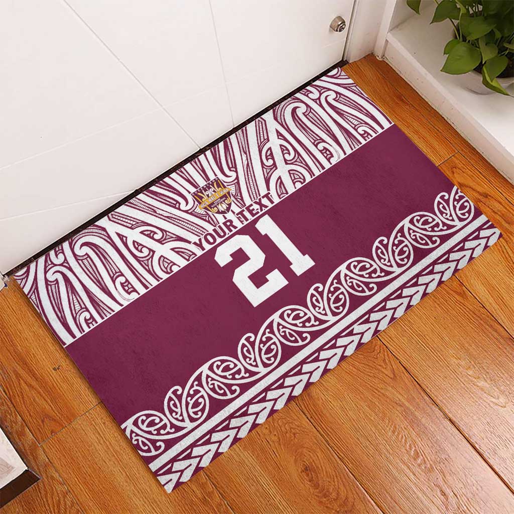Queensland Maori Nga Hau E Wha Custom Rubber Doormat Polynesian Maori Tribal Pattern