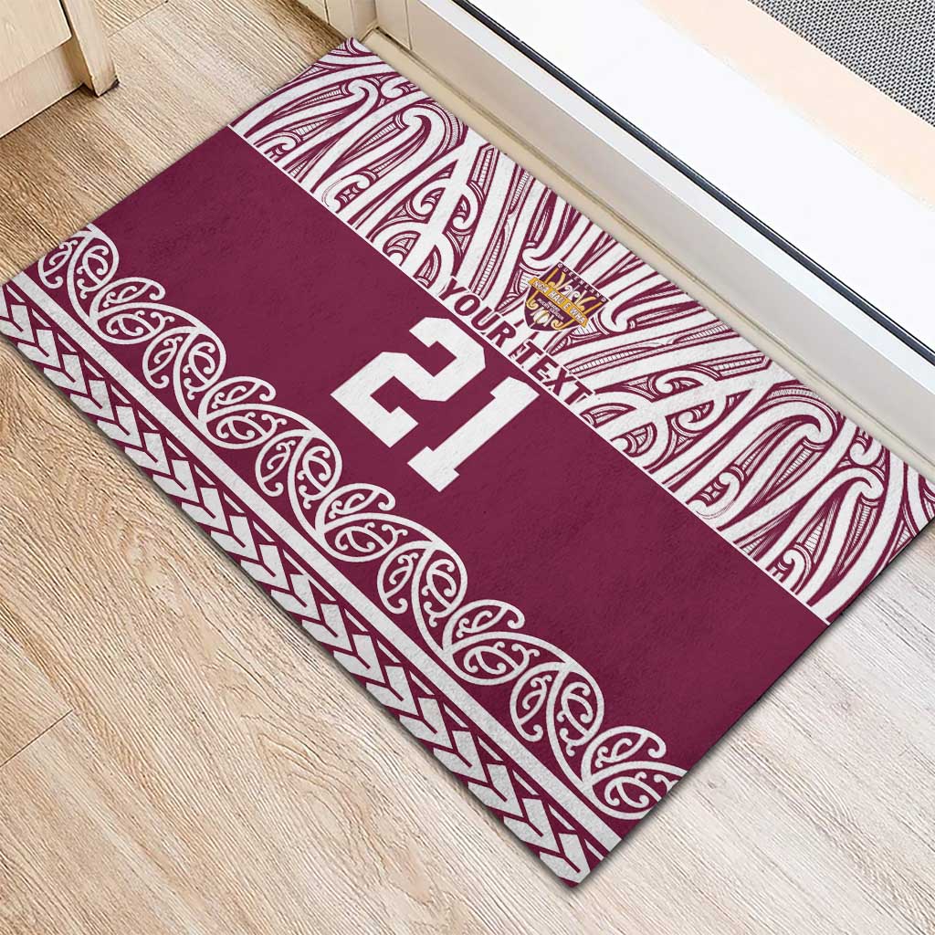 Queensland Maori Nga Hau E Wha Custom Rubber Doormat Polynesian Maori Tribal Pattern
