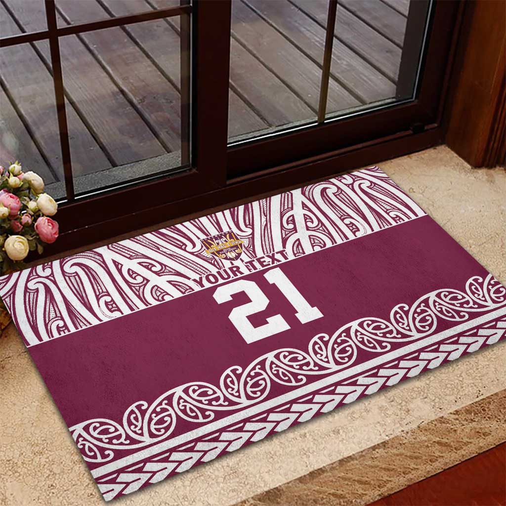 Queensland Maori Nga Hau E Wha Custom Rubber Doormat Polynesian Maori Tribal Pattern