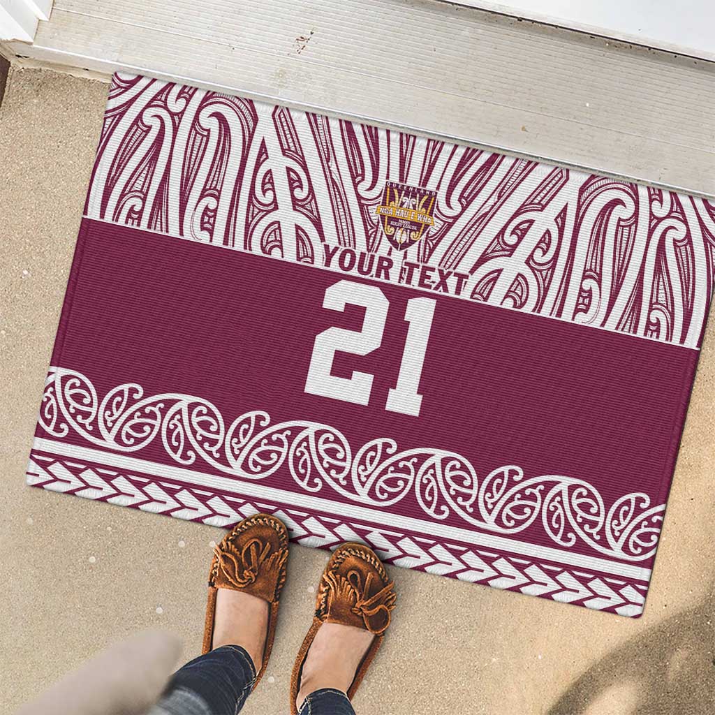 Queensland Maori Nga Hau E Wha Custom Rubber Doormat Polynesian Maori Tribal Pattern