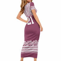 Queensland Maori Nga Hau E Wha Custom Short Sleeve Bodycon Dress Polynesian Maori Tribal Pattern LT9