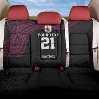 Queensland Papua New Guinea Custom Back Car Seat Cover All Black Pacific PNG Tribal Style LT9 One Size Black - Polynesian Pride