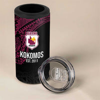 Queensland Papua New Guinea Custom 4 in 1 Can Cooler Tumbler All Black Pacific PNG Tribal Style LT9 - Polynesian Pride