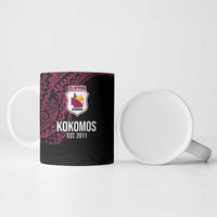 Queensland Papua New Guinea Custom Ceramic Mug All Black Pacific PNG Tribal Style - Polynesian Pride