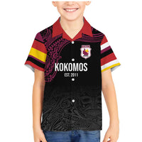 Queensland Papua New Guinea Custom Family Matching Mermaid Dress and Hawaiian Shirt All Black Pacific PNG Tribal Style LT9 Son's Shirt Black - Polynesian Pride