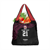 Queensland Papua New Guinea Custom Grocery Bag All Black Pacific PNG Tribal Style LT9 1-pack One Size Black - Polynesian Pride