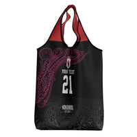 Queensland Papua New Guinea Custom Grocery Bag All Black Pacific PNG Tribal Style LT9 - Polynesian Pride
