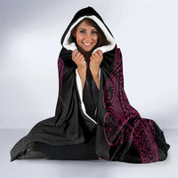 Queensland Papua New Guinea Custom Hooded Blanket All Black Pacific PNG Tribal Style LT9 - Polynesian Pride
