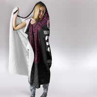 Queensland Papua New Guinea Custom Hooded Blanket All Black Pacific PNG Tribal Style LT9 - Polynesian Pride