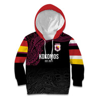 Queensland Papua New Guinea Custom Kid Hoodie All Black Pacific PNG Tribal Style LT9 Hoodie Black - Polynesian Pride