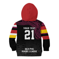 Queensland Papua New Guinea Custom Kid Hoodie All Black Pacific PNG Tribal Style LT9 - Polynesian Pride