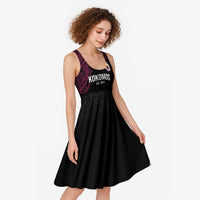 Queensland Papua New Guinea Custom Midi Dress All Black Pacific PNG Tribal Style LT9 - Polynesian Pride