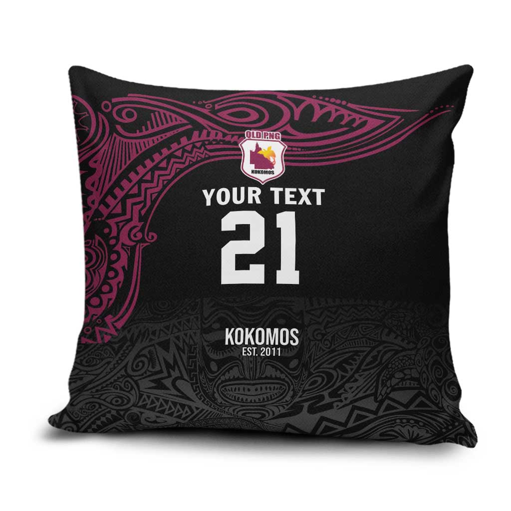Queensland Papua New Guinea Custom Pillow Cover All Black Pacific PNG Tribal Style LT9 Black - Polynesian Pride