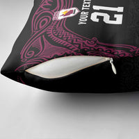 Queensland Papua New Guinea Custom Pillow Cover All Black Pacific PNG Tribal Style LT9 - Polynesian Pride