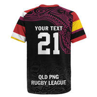 Queensland Papua New Guinea Custom Rugby Jersey All Black Pacific PNG Tribal Style LT9 - Polynesian Pride