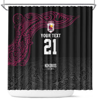 Queensland Papua New Guinea Custom Shower Curtain All Black Pacific PNG Tribal Style LT9 Black - Polynesian Pride