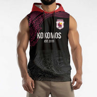 Queensland Papua New Guinea Custom Sleeveless Hoodie All Black Pacific PNG Tribal Style LT9 - Polynesian Pride