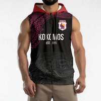Queensland Papua New Guinea Custom Sleeveless Zip Hoodie All Black Pacific PNG Tribal Style LT9 - Polynesian Pride