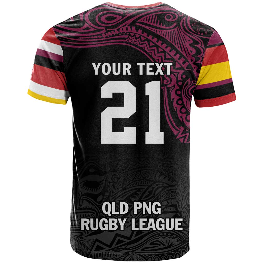 Queensland Papua New Guinea Custom T Shirt All Black Pacific PNG Tribal Style LT9 - Polynesian Pride