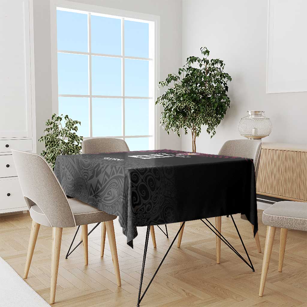 Queensland Papua New Guinea Custom Tablecloth All Black Pacific PNG Tribal Style