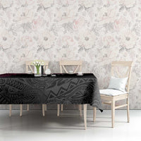 Queensland Papua New Guinea Custom Tablecloth All Black Pacific PNG Tribal Style