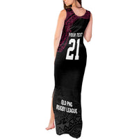 Queensland Papua New Guinea Custom Tank Maxi Dress All Black Pacific PNG Tribal Style LT9 - Polynesian Pride