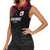 Queensland Papua New Guinea Custom Women Sleeveless Polo Shirt All Black Pacific PNG Tribal Style