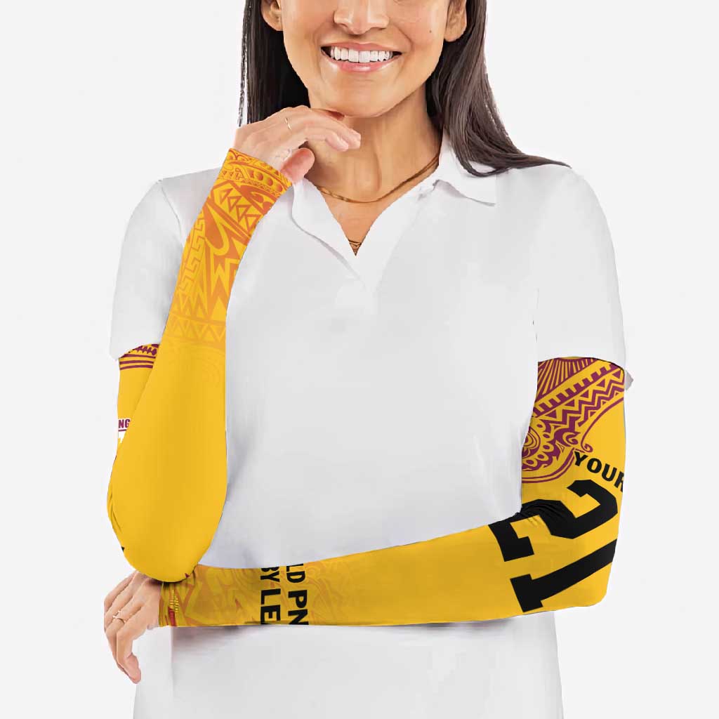 Queensland Papua New Guinea Custom Arm Sleeves All Gold Pacific PNG Tribal Style LT9 - Polynesian Pride