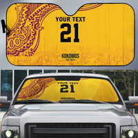 Queensland Papua New Guinea Custom Auto Sun Shade All Gold Pacific PNG Tribal Style LT9 Gold - Polynesian Pride