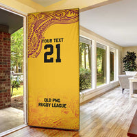 Queensland Papua New Guinea Custom Door Cover All Gold Pacific PNG Tribal Style LT9 - Polynesian Pride