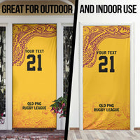 Queensland Papua New Guinea Custom Door Cover All Gold Pacific PNG Tribal Style LT9 - Polynesian Pride