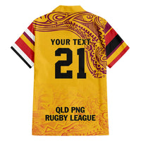 Queensland Papua New Guinea Custom Family Matching Short Sleeve Bodycon Dress and Hawaiian Shirt All Gold Pacific PNG Tribal Style LT9 - Polynesian Pride