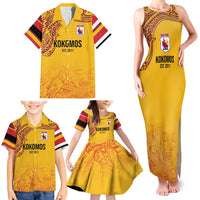 Queensland Papua New Guinea Custom Family Matching Tank Maxi Dress and Hawaiian Shirt All Gold Pacific PNG Tribal Style LT9 - Polynesian Pride