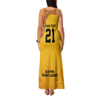 Queensland Papua New Guinea Custom Family Matching Tank Maxi Dress and Hawaiian Shirt All Gold Pacific PNG Tribal Style LT9 - Polynesian Pride