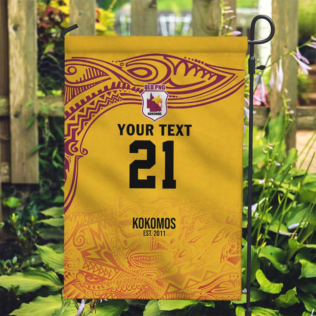 Queensland Papua New Guinea Custom Garden Flag All Gold Pacific PNG Tribal Style LT9 Garden Flag Gold - Polynesian Pride