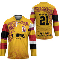 Queensland Papua New Guinea Custom Hockey Jersey All Gold Pacific PNG Tribal Style LT9 - Polynesian Pride