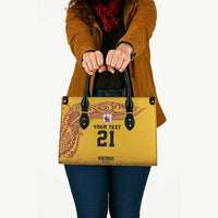 Queensland Papua New Guinea Custom Leather Bag All Gold Pacific PNG Tribal Style LT9 - Polynesian Pride