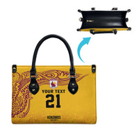 Queensland Papua New Guinea Custom Leather Bag All Gold Pacific PNG Tribal Style LT9 - Polynesian Pride