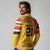 Queensland Papua New Guinea Custom Long Sleeve Polo Shirt All Gold Pacific PNG Tribal Style