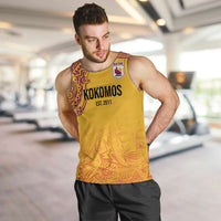 Queensland Papua New Guinea Custom Men Tank Top All Gold Pacific PNG Tribal Style LT9 Gold - Polynesian Pride