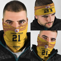 Queensland Papua New Guinea Custom Neck Gaiter All Gold Pacific PNG Tribal Style LT9 - Polynesian Pride