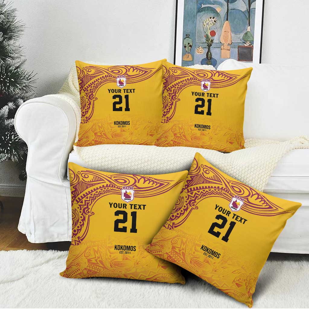 Queensland Papua New Guinea Custom Pillow Cover All Gold Pacific PNG Tribal Style LT9 - Polynesian Pride