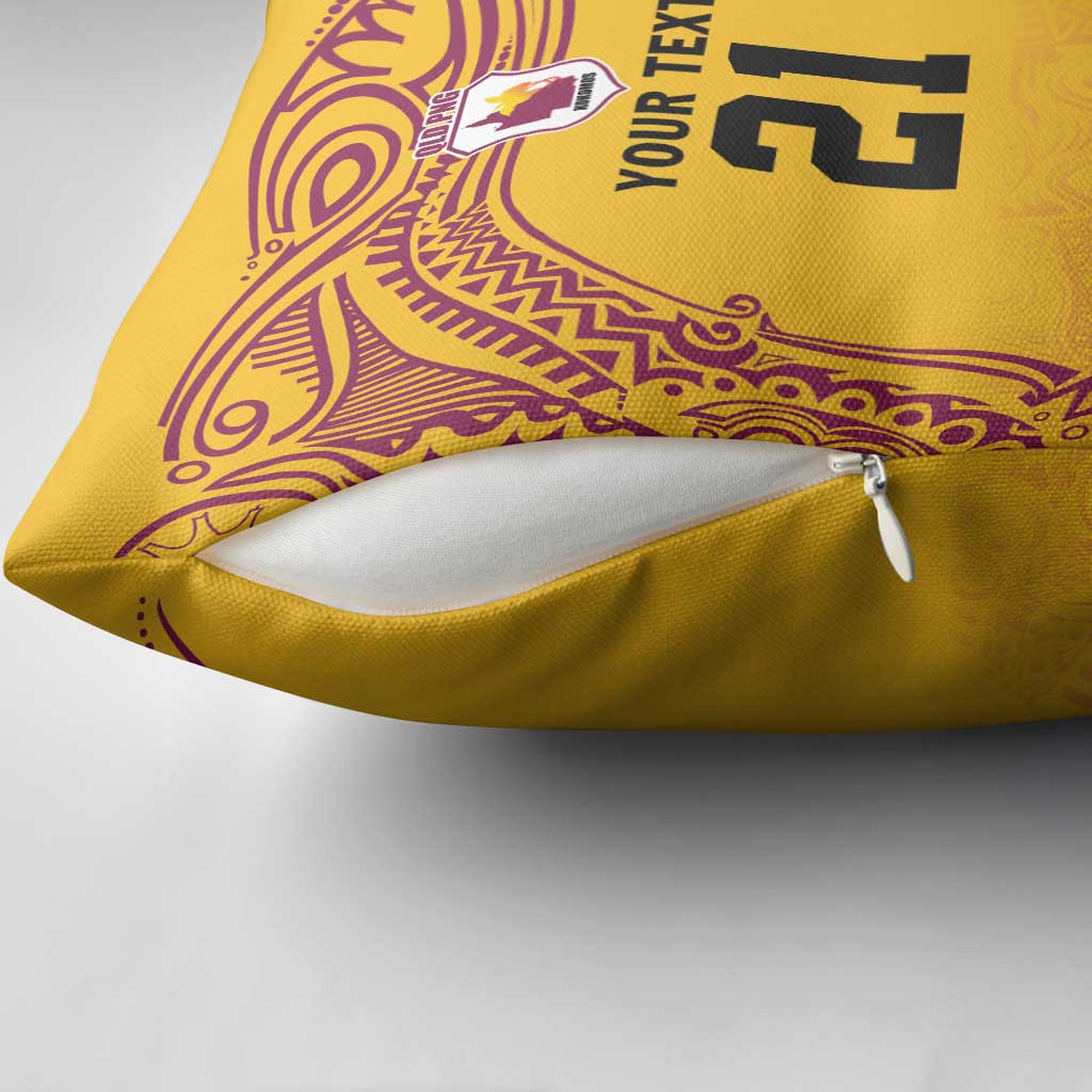 Queensland Papua New Guinea Custom Pillow Cover All Gold Pacific PNG Tribal Style LT9 - Polynesian Pride