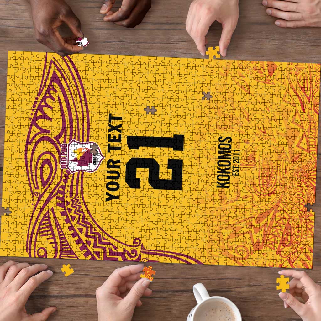Queensland Papua New Guinea Custom Puzzle All Gold Pacific PNG Tribal Style - Polynesian Pride